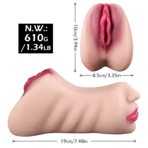 Masturbador 3 Ano Vagina Boca Silicona Skyn Anal Vaginal Gel: imagen 7