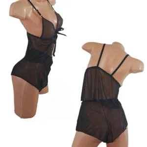 Conjunto Piyama Microtul Short con Moño (art 2028) Talle 85 al 120: imagen 2