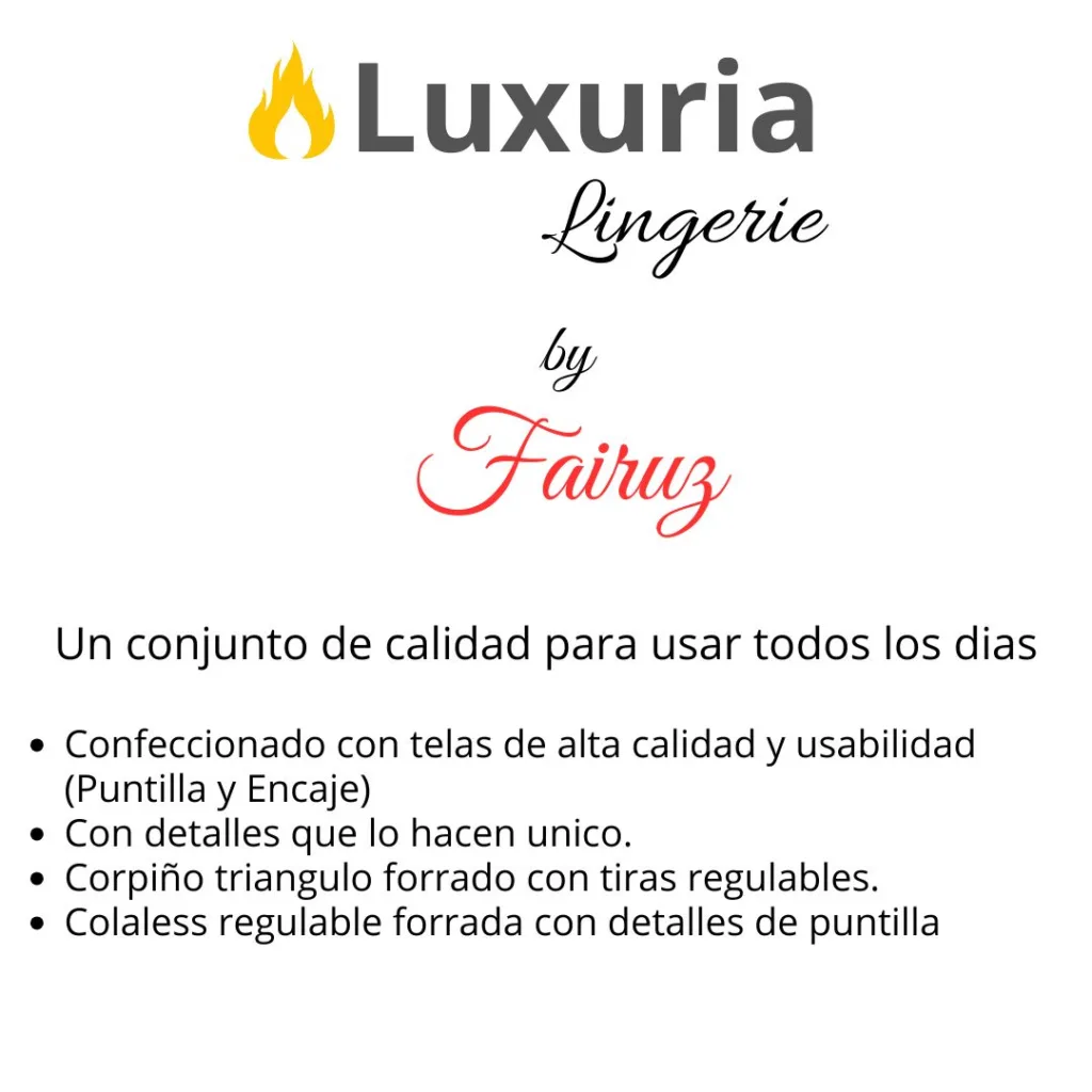 Conjunto "Luana" Puntilla y Encaje Corpiño Sin Aro (art 5103) Talle 85 al 100