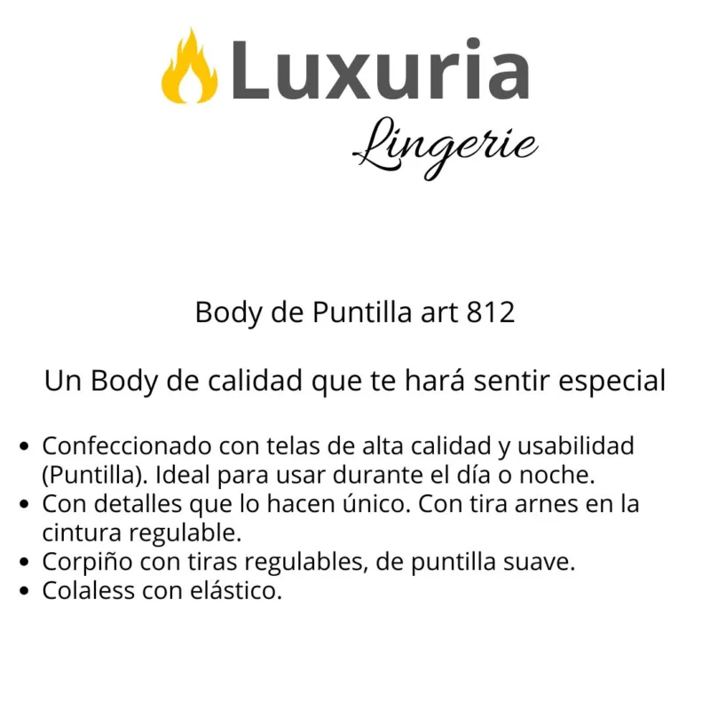 Body Vallery Encaje (Art 812) Talle 90 al 110