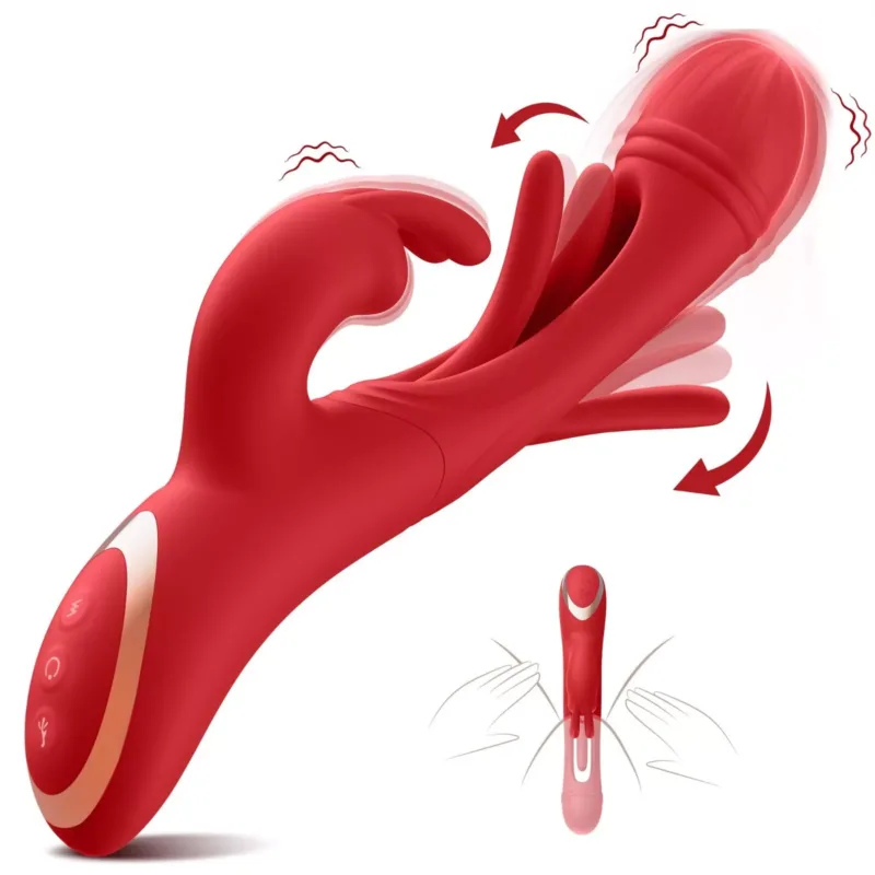 Vibrador 3 en 1 Dildo + Estimulador de Clítoris + Estimulador punto G Recargable USB - Imagen 4